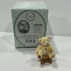 Cherished Teddies Tiny Treasured Teddies Bear in Chair Figurine with box CT3
